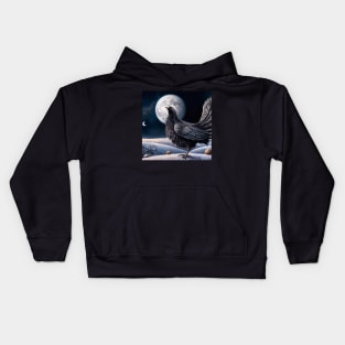 Moon Black Grouse Kids Hoodie